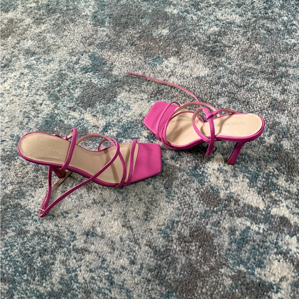 Women's Pink Strappy Heels - Picture 3 of 8
